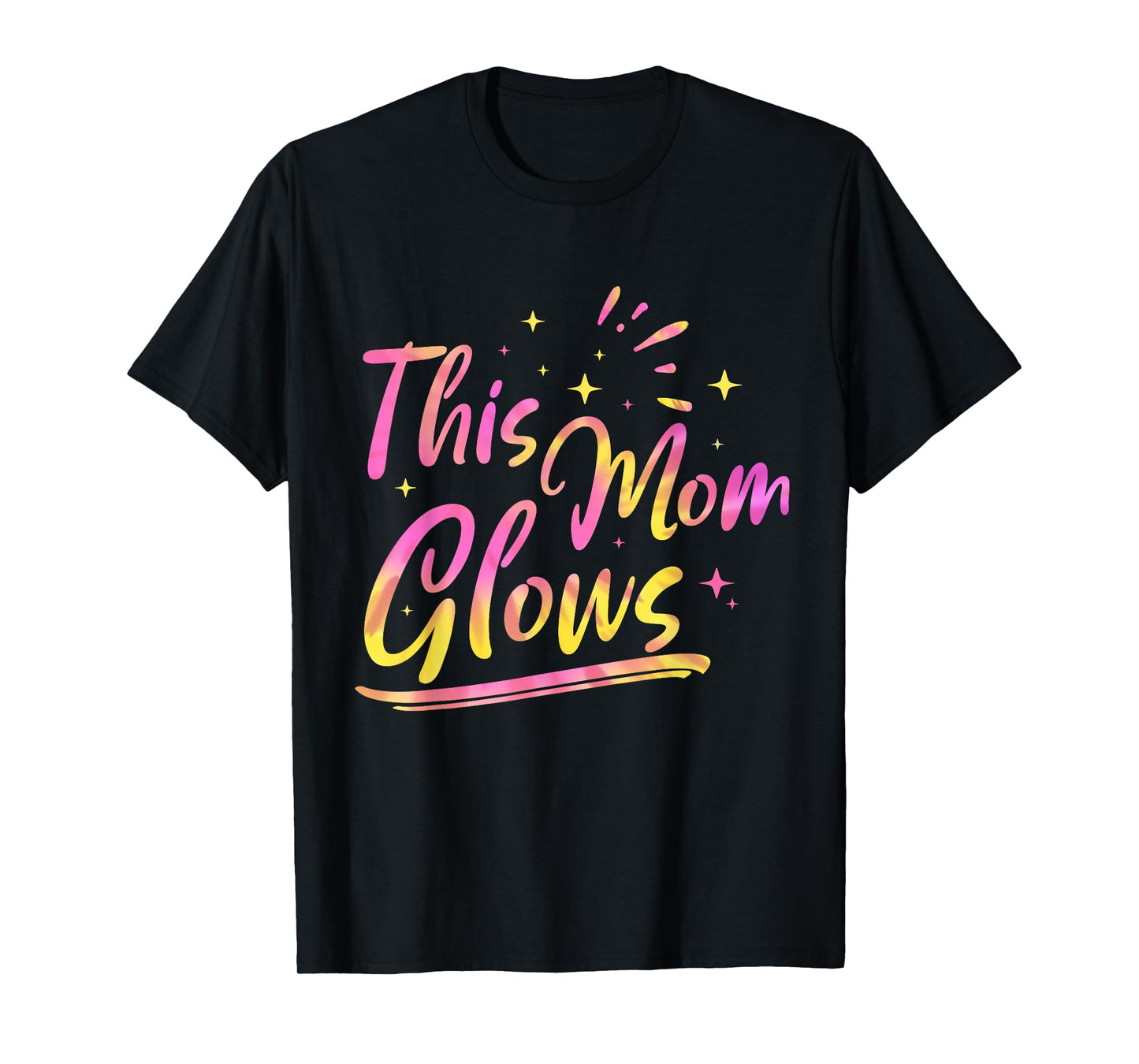 This Mom Glows For 80s And 90s Kids Women Colorful Quote T-Shirt