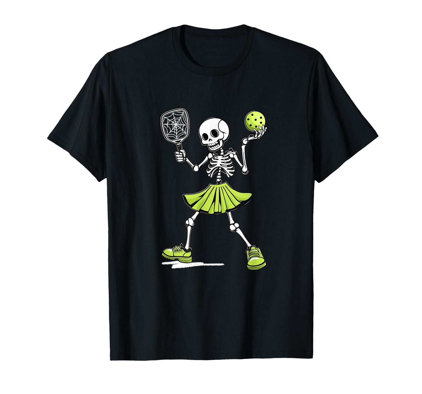Spooky Pickleball Halloween Skeleton Costume Women T-Shirt