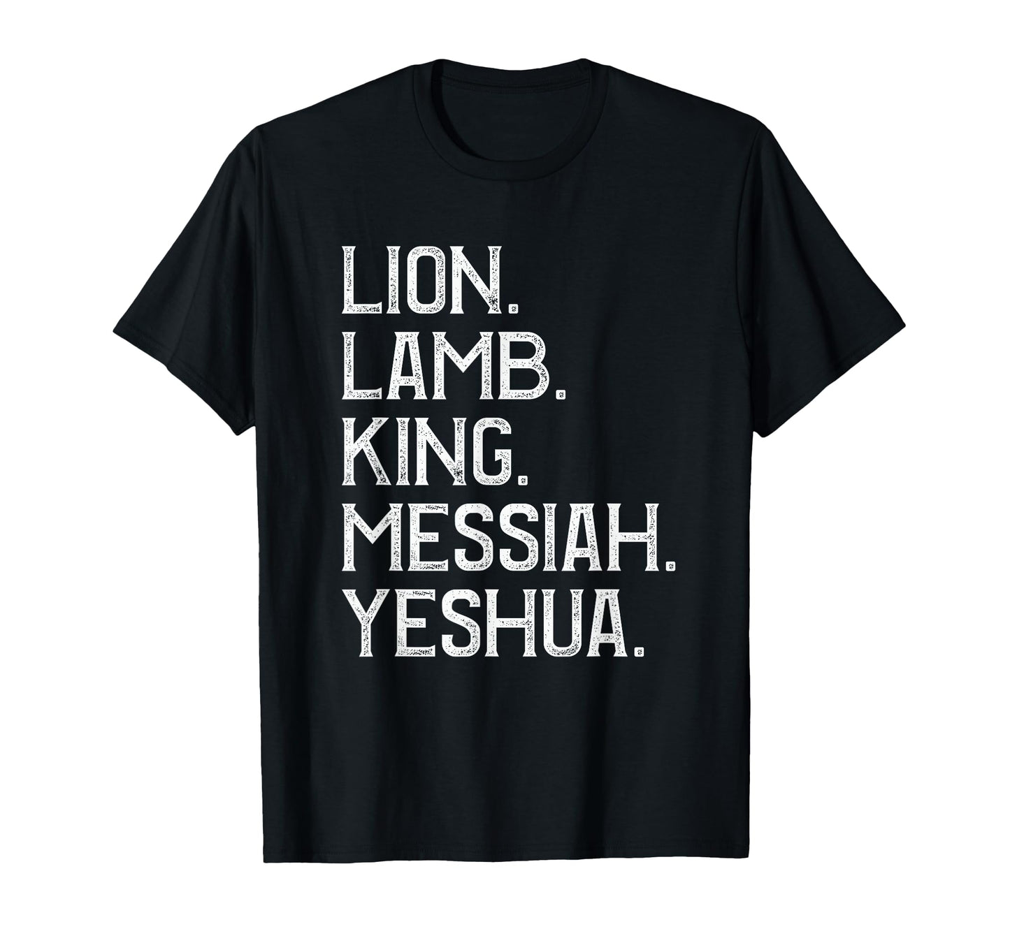 Distressed Lion Lamb King Messiah Yeshua Christian Bible T-Shirt