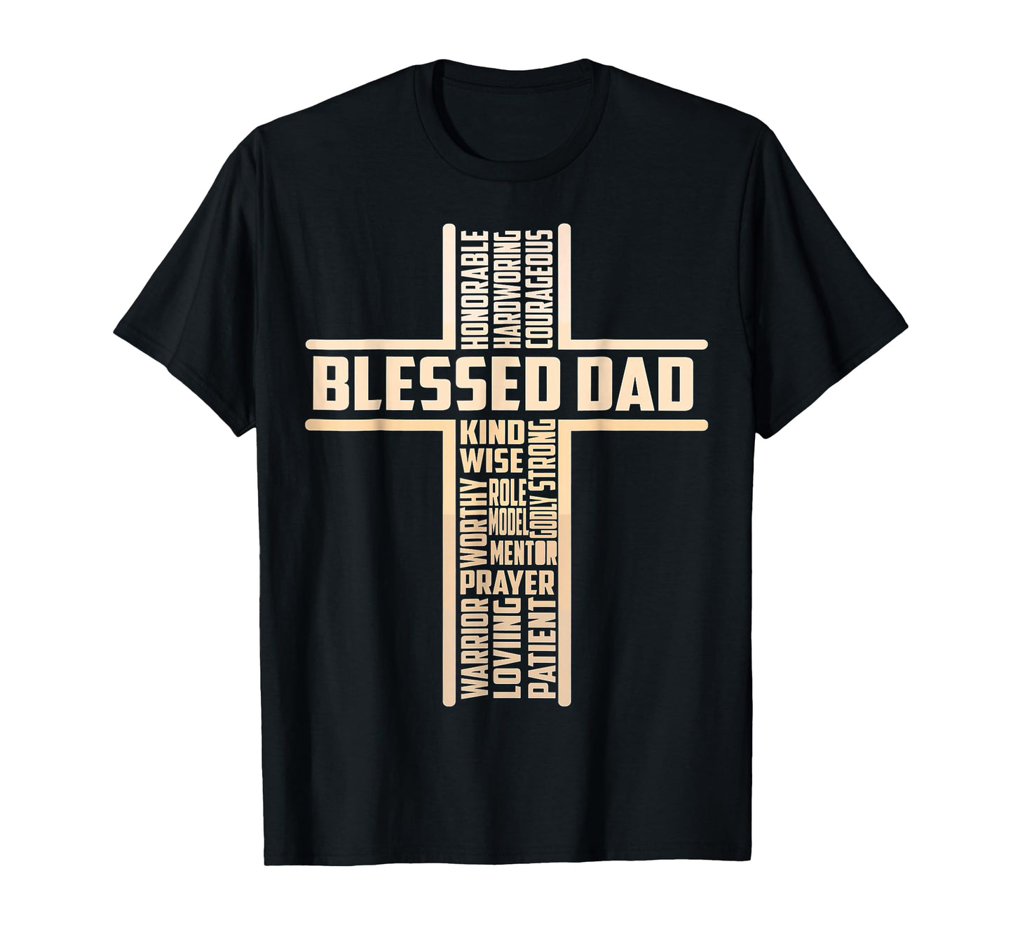 Blessed Dad Fathers Day Cross Christian Papa Pop Husband T-Shirt
