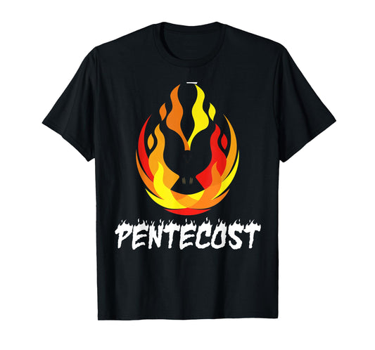 Pentecost Doves Tongues of Fire Flame Acts Holy Spirit T-Shirt