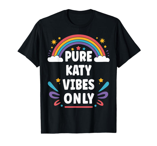 KATY Vibes Only Cute Retro Girls KATY Name T-Shirt