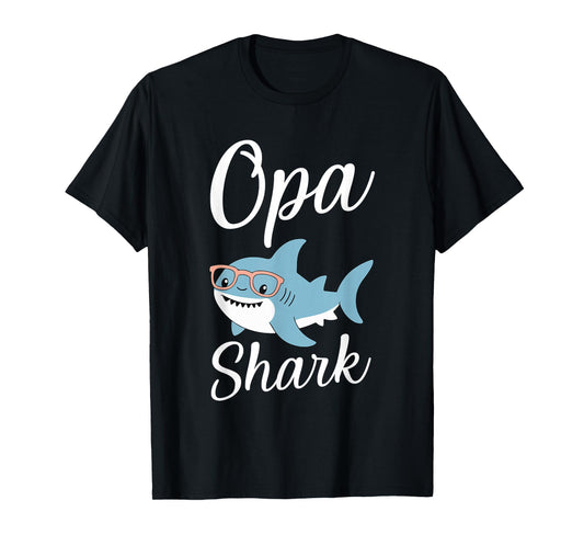 Opa Shark Funny Matching Family Grandpa T-Shirt