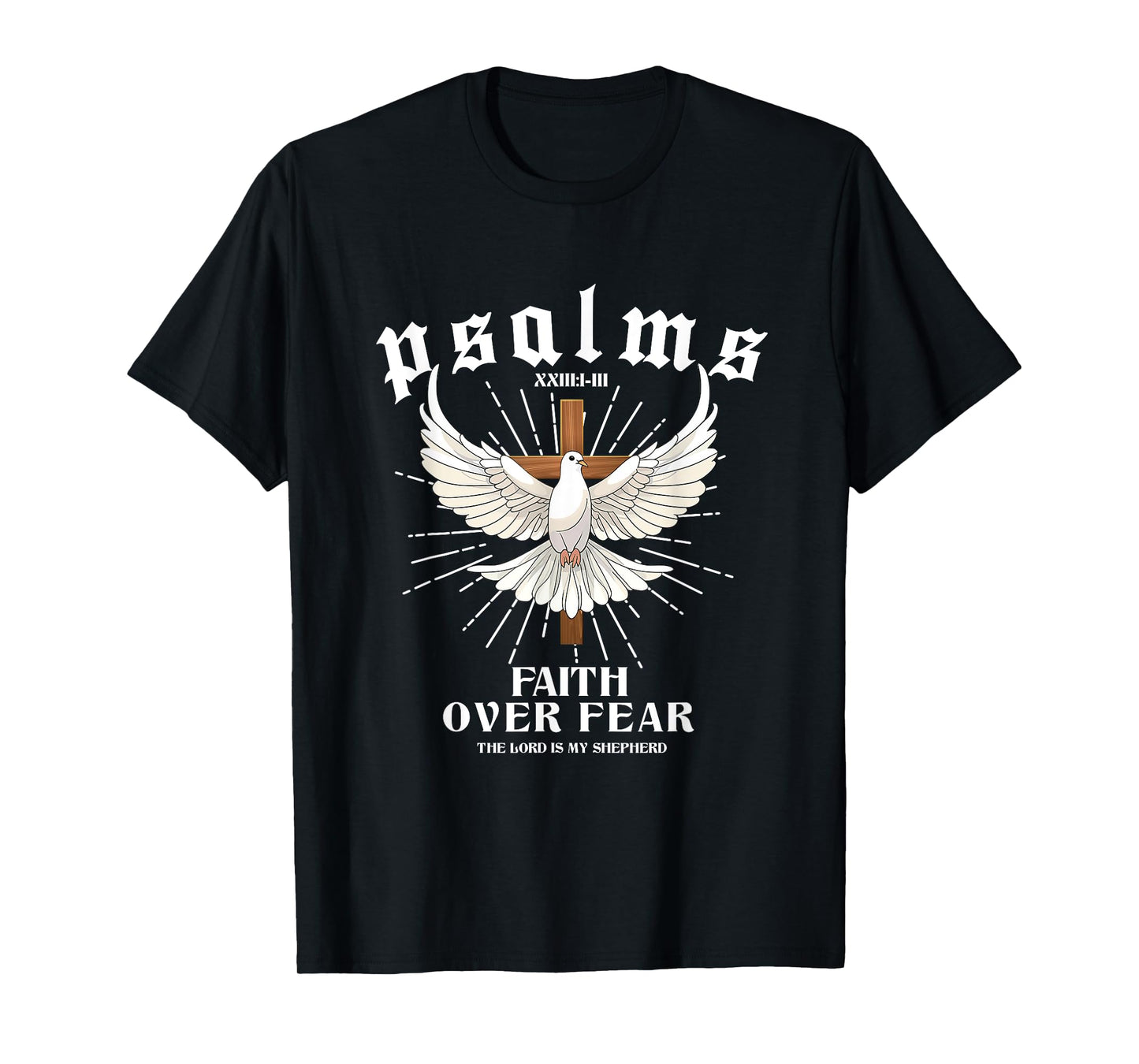 Vintage Faith Over Fear Bible Verse Aesthetic Christian T-Shirt