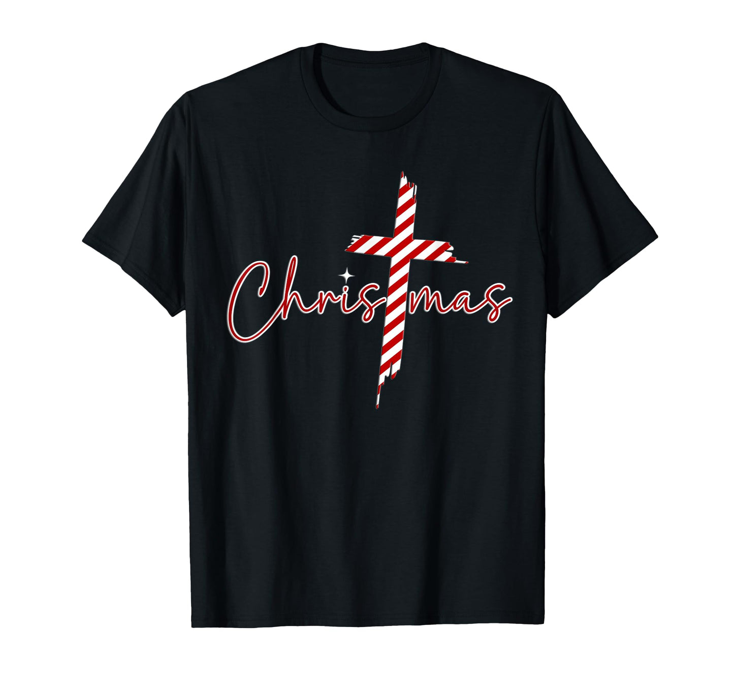 Christmas Candy Striped Cane Love Jesus Christ T-Shirt