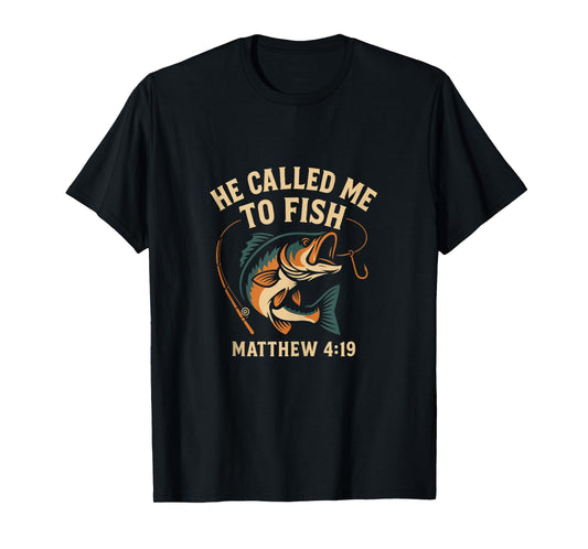 He Called Me to Fish Matthew 4:19 Christian Fishing Tank Top