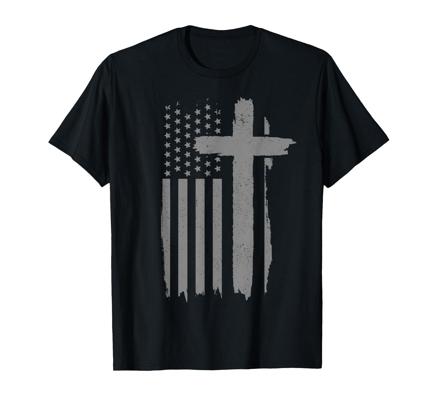 Patriotic Christian American Flag Cross Jesus Religious T-Shirt for Women Men