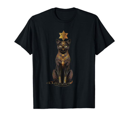 Bastet Ancient Egypt Cat God Hieroglyphic Egyptian History T-Shirt