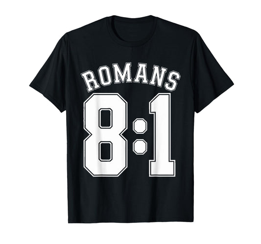 Romans 8:1 Sports Jersey Christian Motivation Apparel T-Shirt