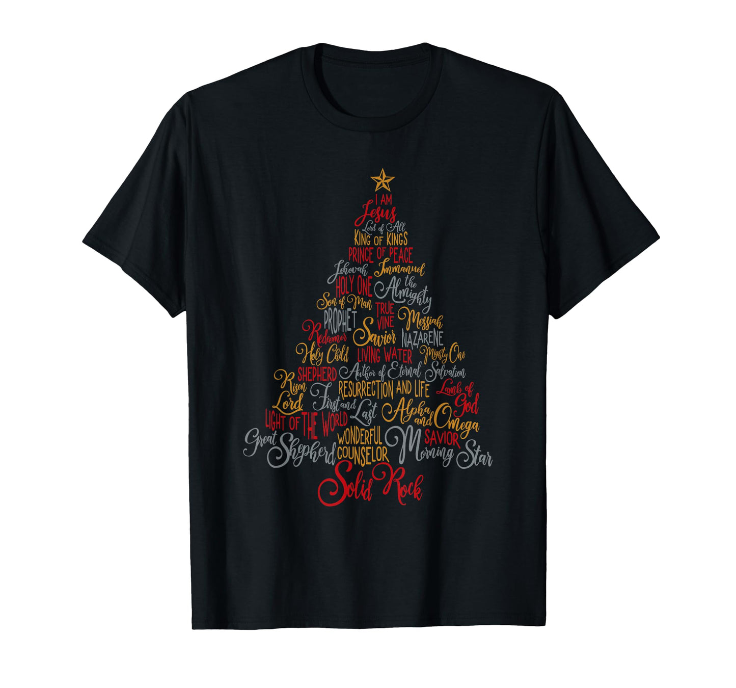 Names Of Jesus Christmas Tree Gift Amazing Xmas Tree Gift T-Shirt