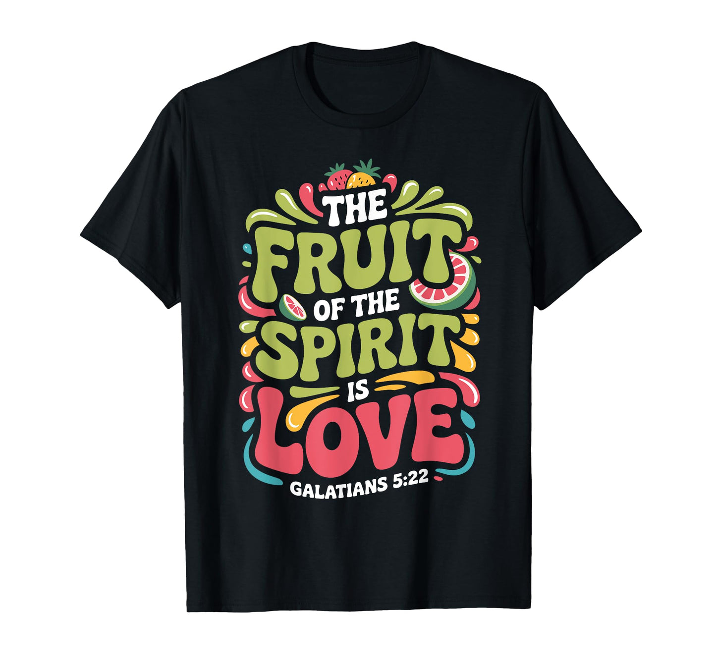 Fruit of the Spirit Galatians 5:22 Quote Retro Bible Verse T-Shirt