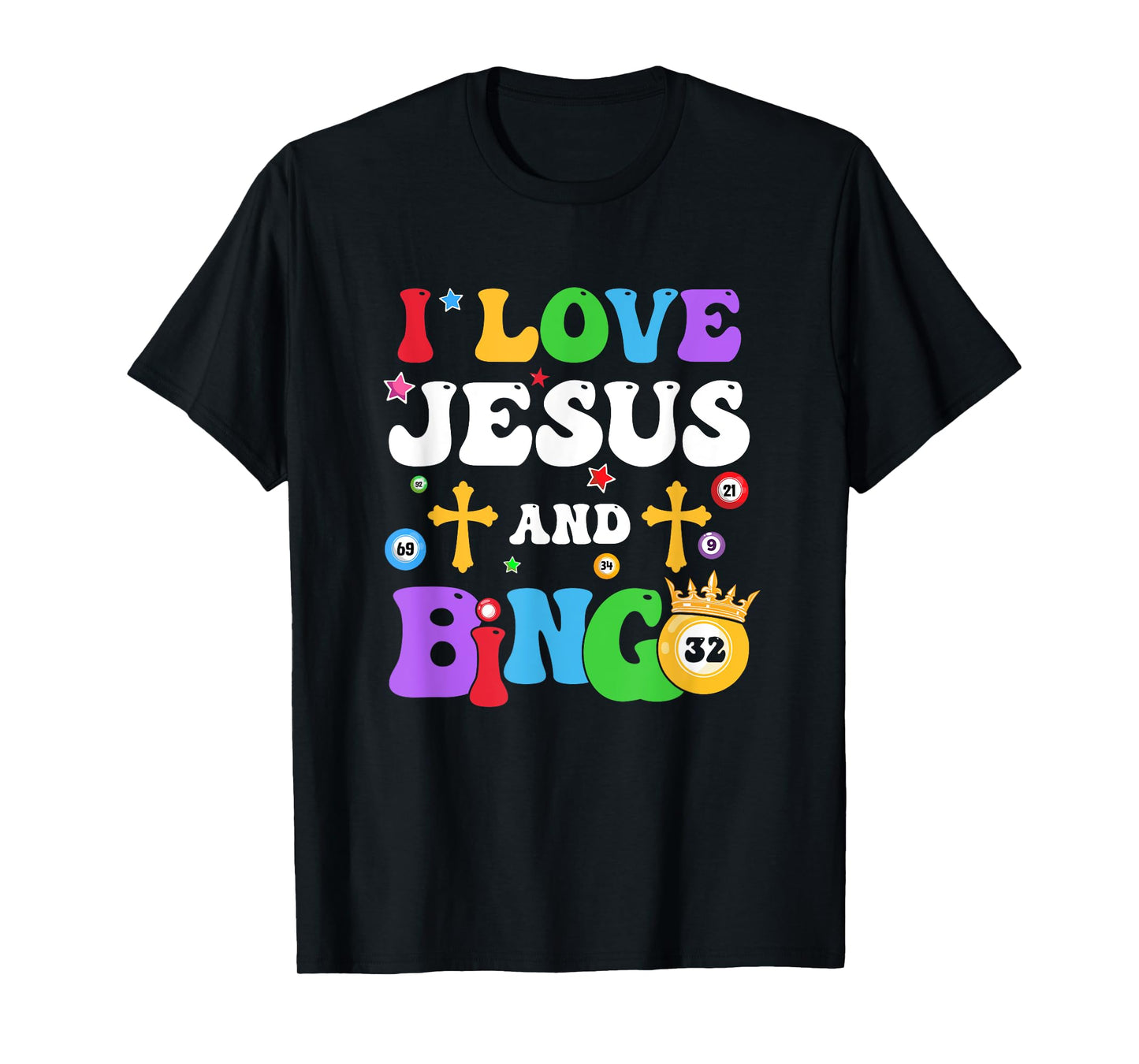 I Love Jesus And Bingo Christian Cross Board Games T-Shirt