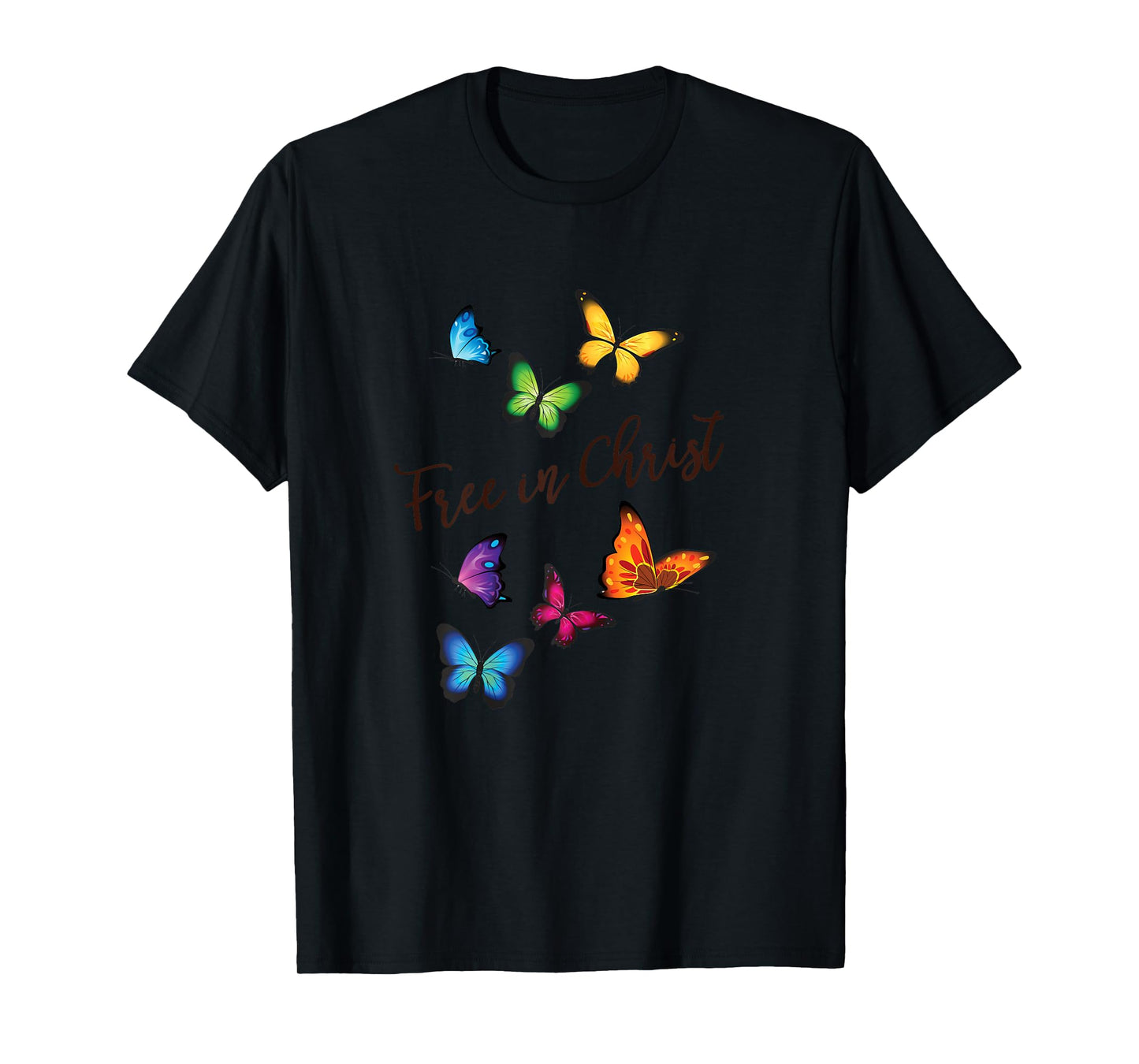 Free in Christ Christian Butterfly T-Shirt