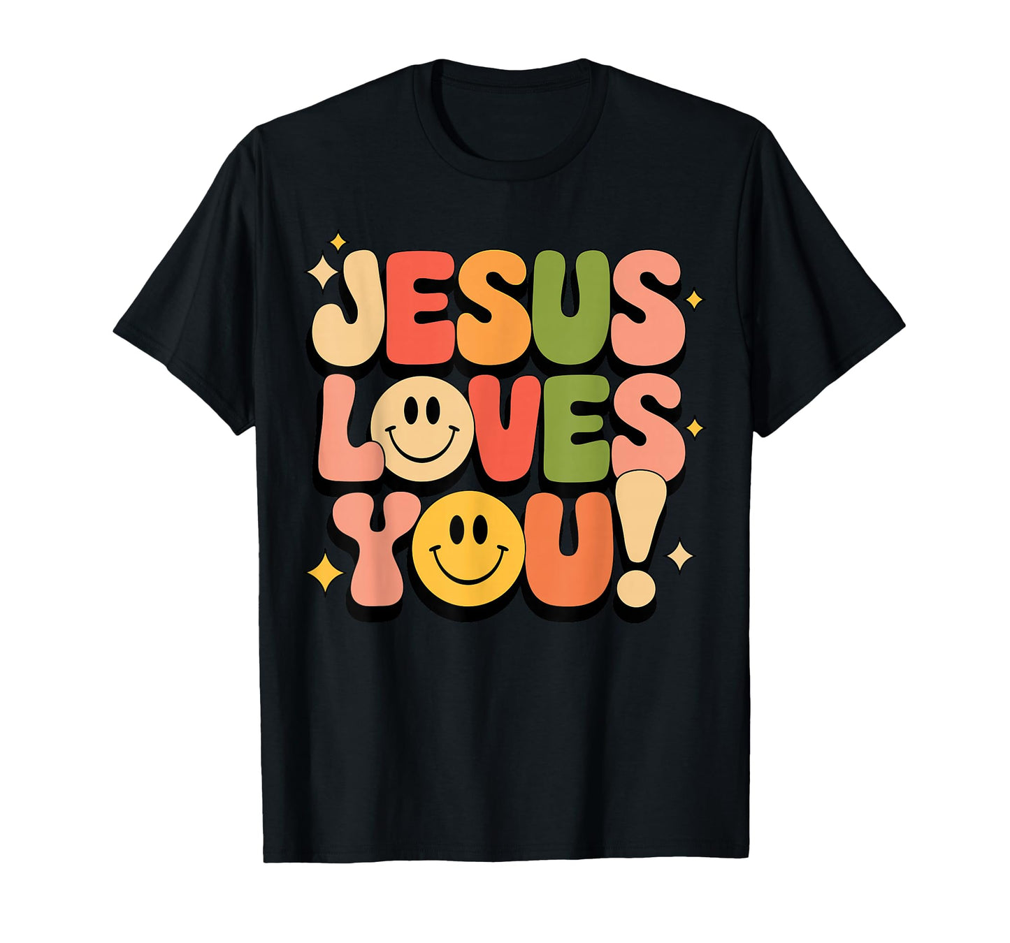 Jesus Loves You Groovy Christian Faith T-Shirt