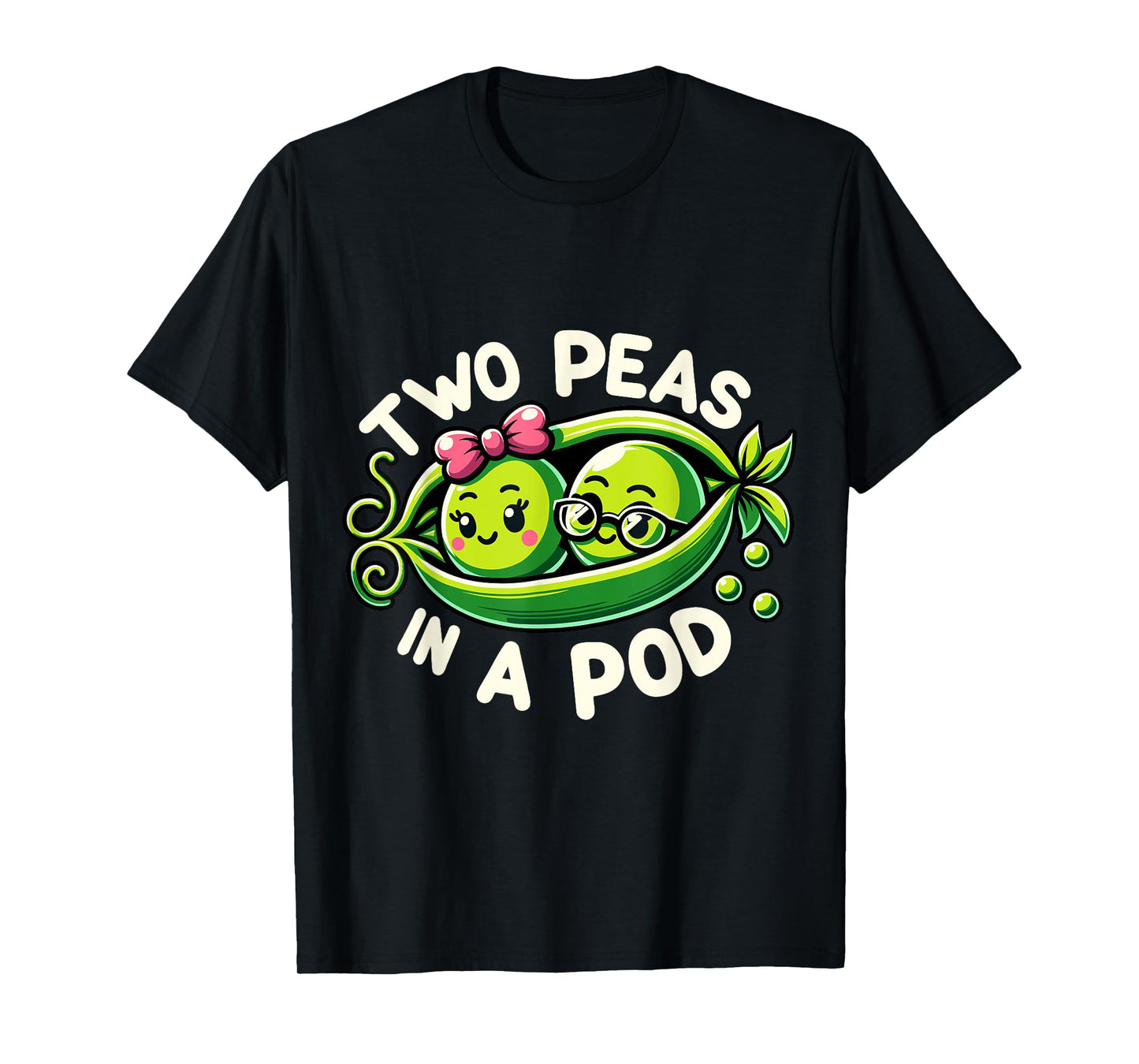 Two Peas In A Pod Funny Vegetable Lover Couples Vegan Twin T-Shirt