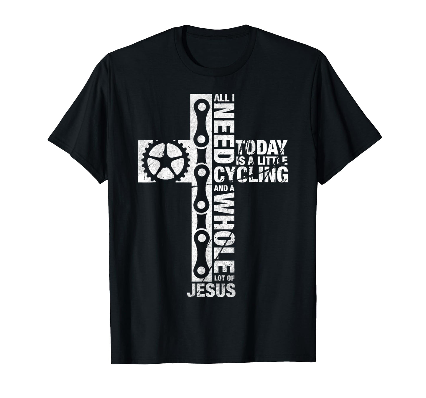 Vintage I Need Is Cycling And Jesus Christian Religious T-Shirt