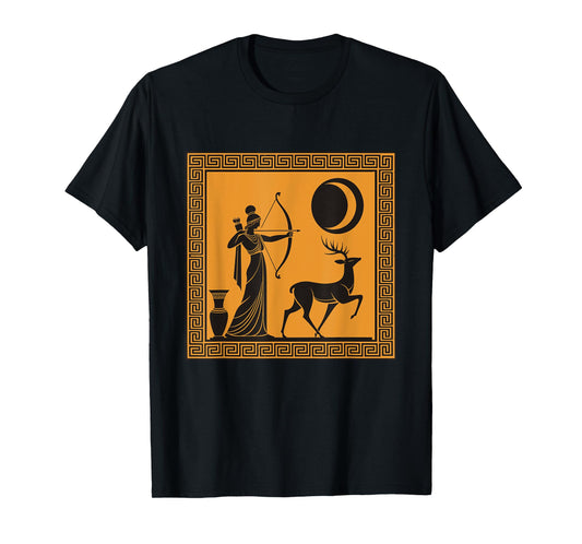 Artemis Moon Goddess Greek Mythology Ancient Greece Art Myth T-Shirt
