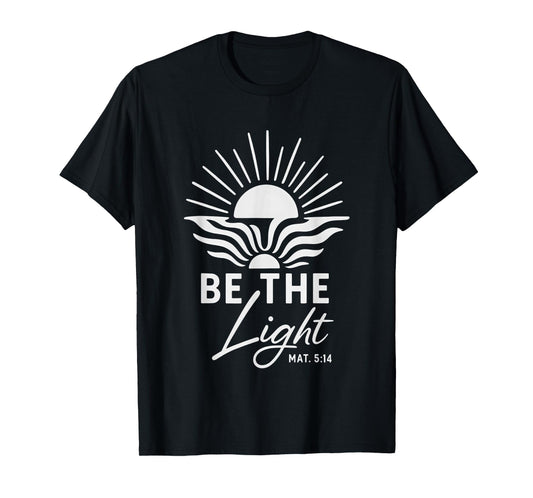 Be The Light Matthew 5:14 Boho Floral Bible Verse Christian T-Shirt