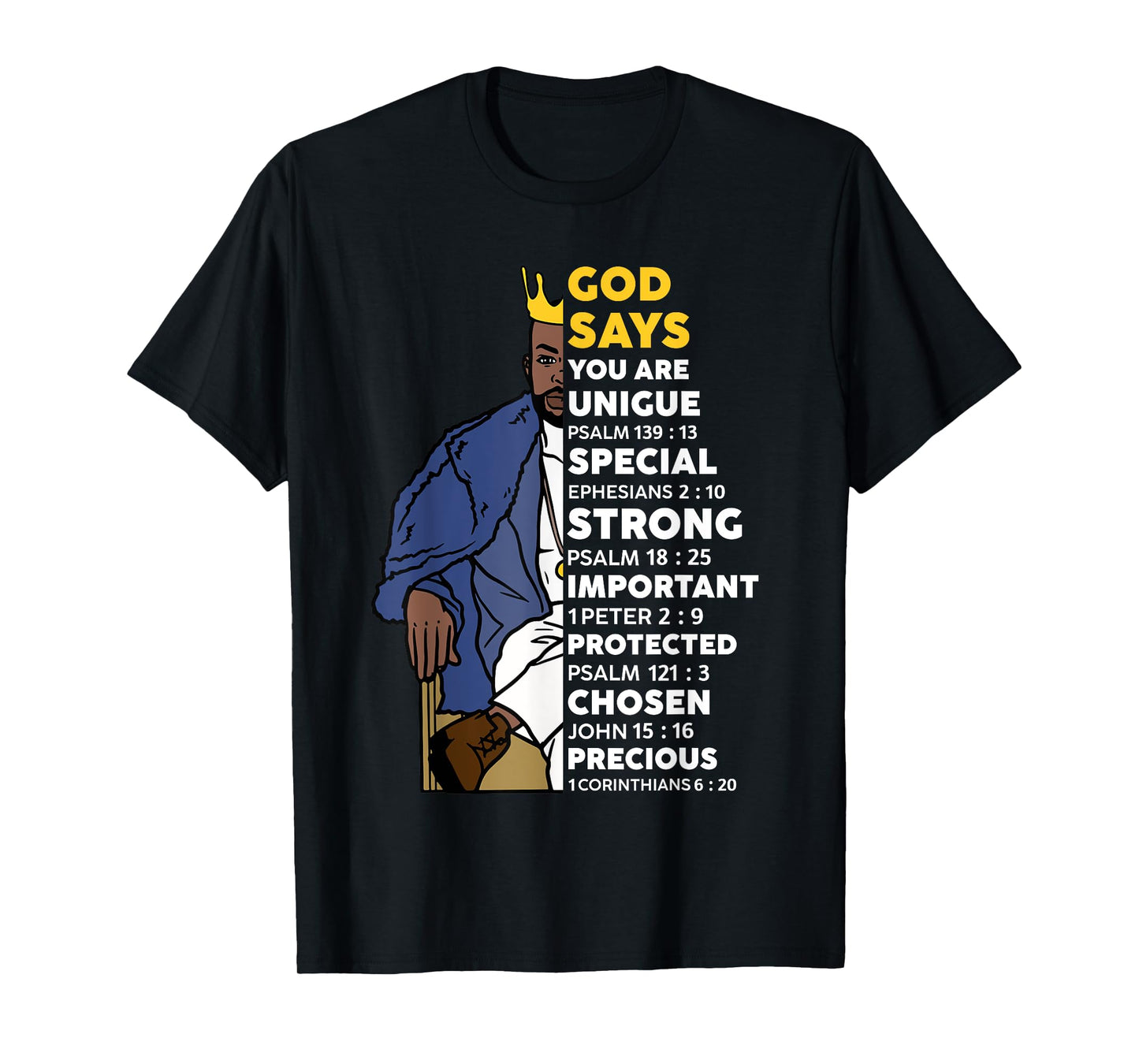 Black History God Says You Are African Christian Men Boys T-Shirt