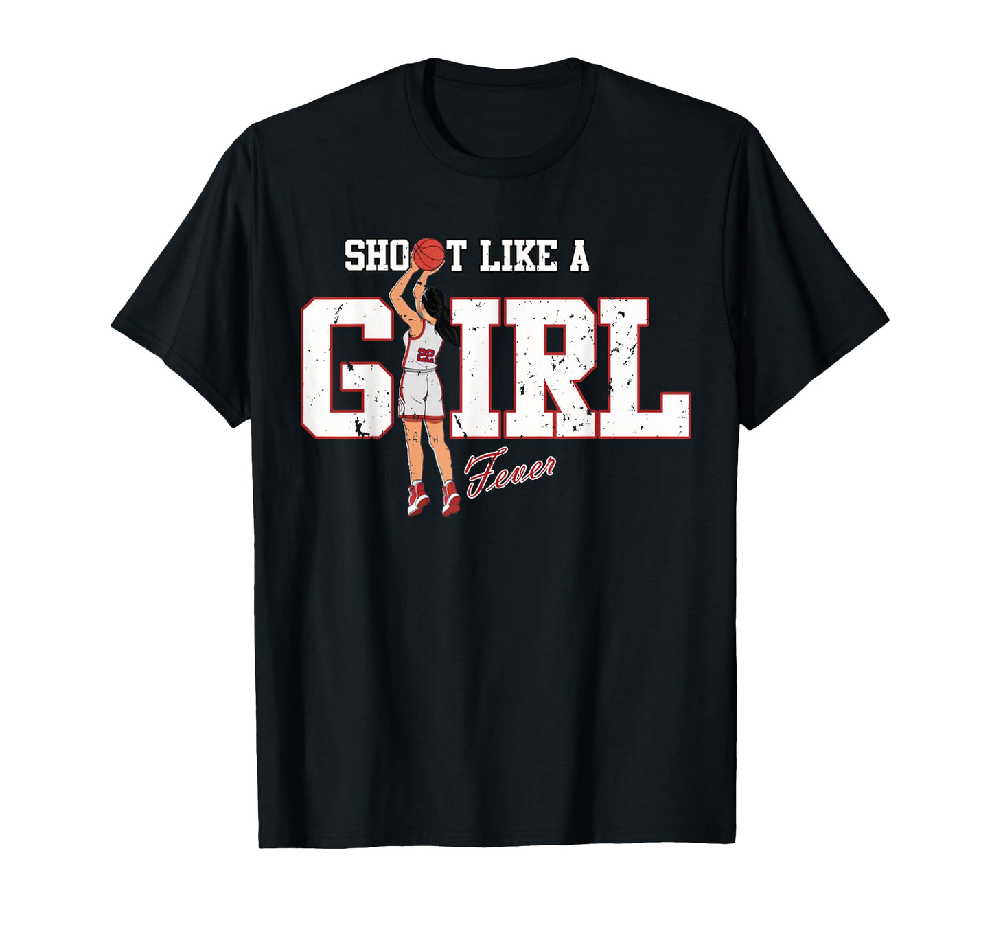 Retro Sport Quote Shoot Like A Girl Basketball Funny Player T-Shirt