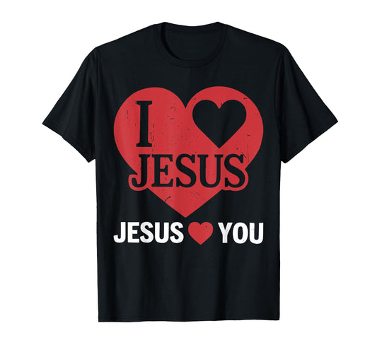 Toddler I Love Jesus Loves You Me Christian God Son Sister T-Shirt
