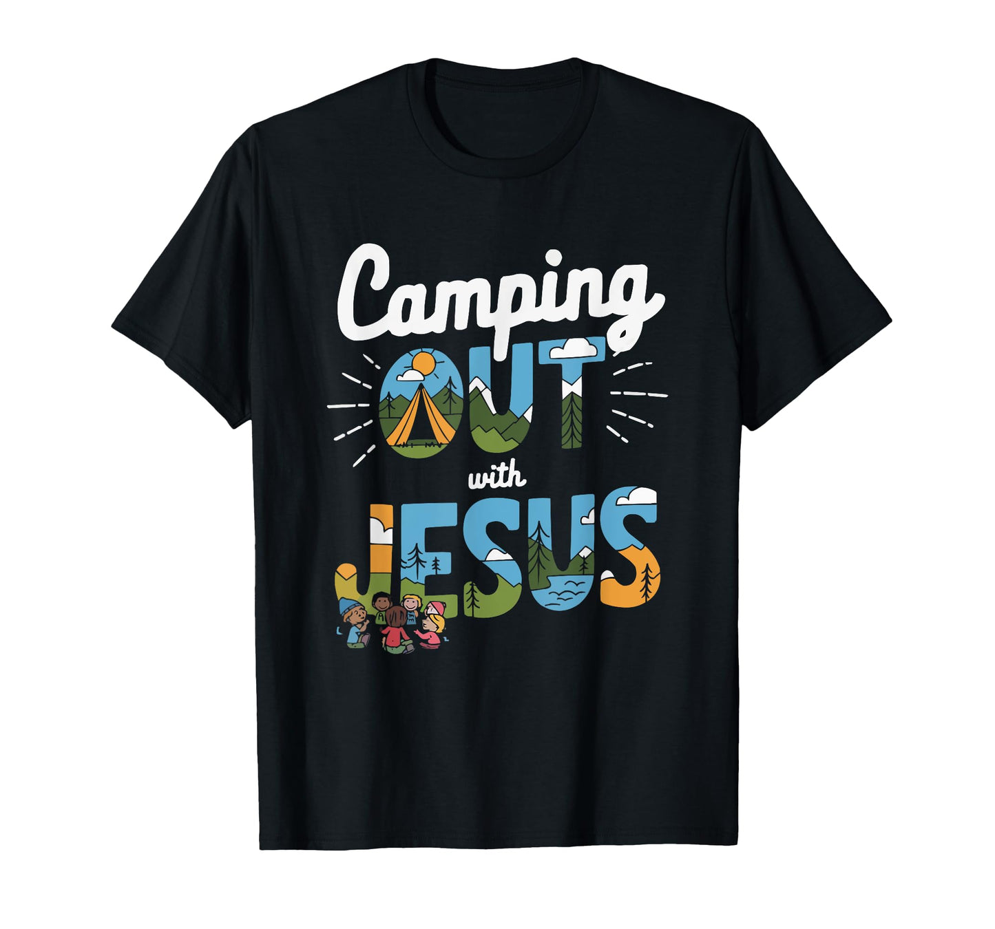 Camping Jesus Christ Religion Christian Camper Christianity T-Shirt