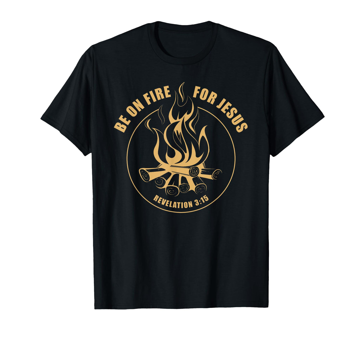 Revival - Be on Fire for Jesus Christian Faith Camping T-Shirt