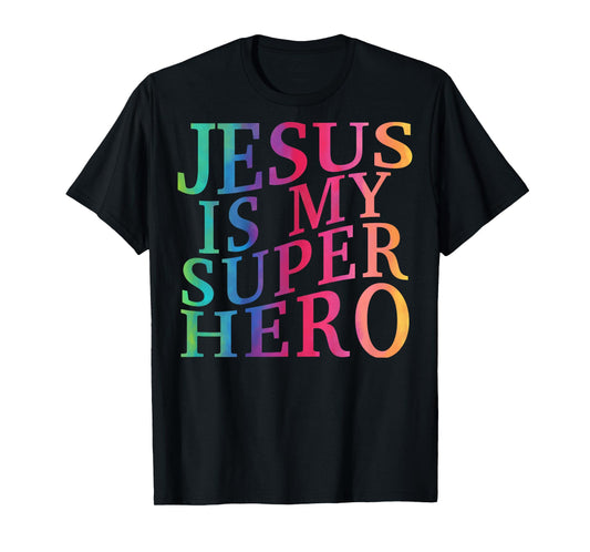 Toddler Jesus is My Superhero Christian God Son Brother Kids T-Shirt