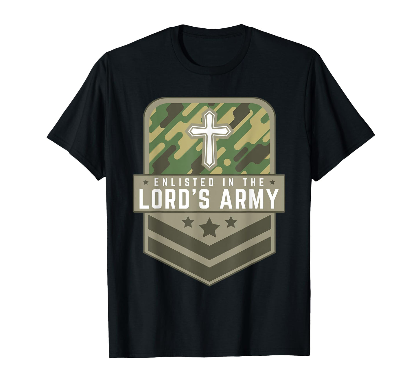 Enlisted in the Lord's Army Faith Religious T-Shirt Cross T-Shirt