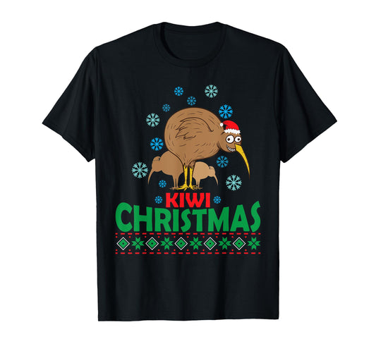 funny Xmas Santa Claus ugly Christmas kiwi bird Ugly Christmas with Kiwi Bird from New Zealand T-Shirt