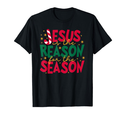 Jesus is the Reason for the Season - Candy Cane "J" T-Shirt