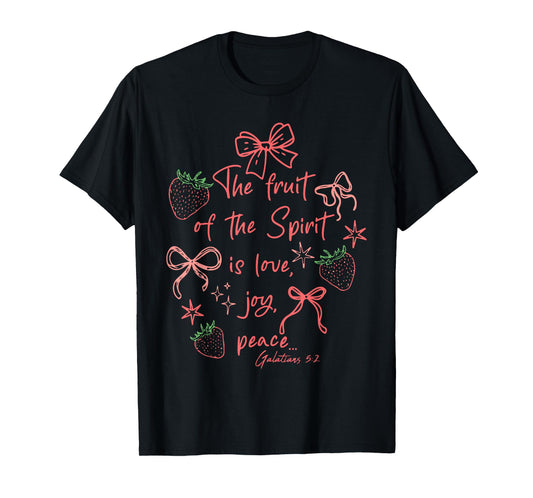 Fruit of The Spirit Galatians 5:2 Christian Strawberry Jesus T-Shirt