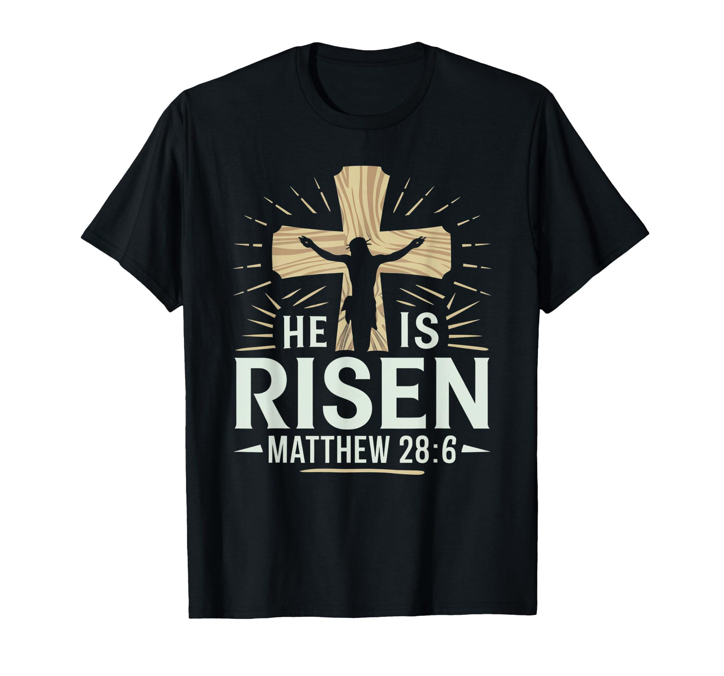 Easter Cross He Is Risen Jesus Christian Men Women Kid Youth T-Shirt