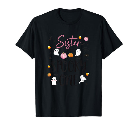 Sister of Spooky One Girl 1st Birthday Pink Halloween Cute T-Shirt