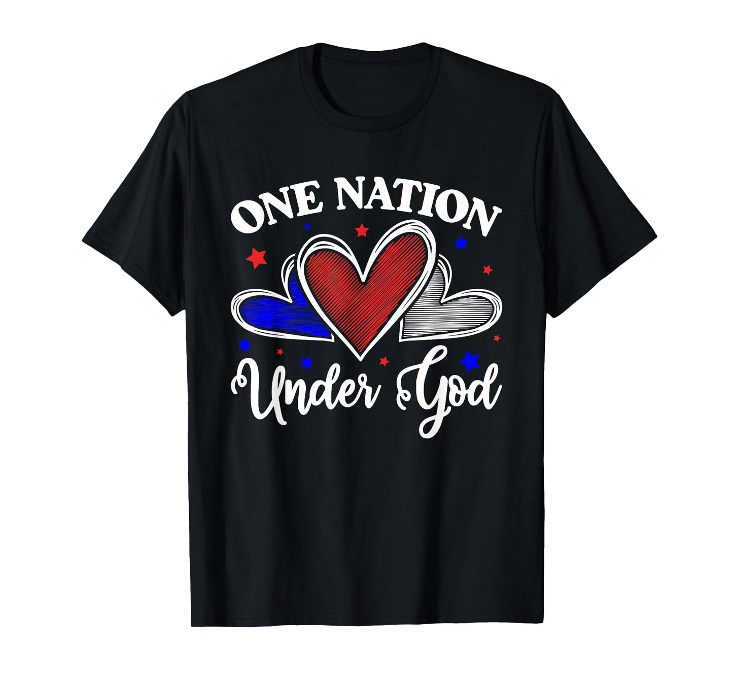 One Nation Under God Jesus Blessed American Flag T-Shirt