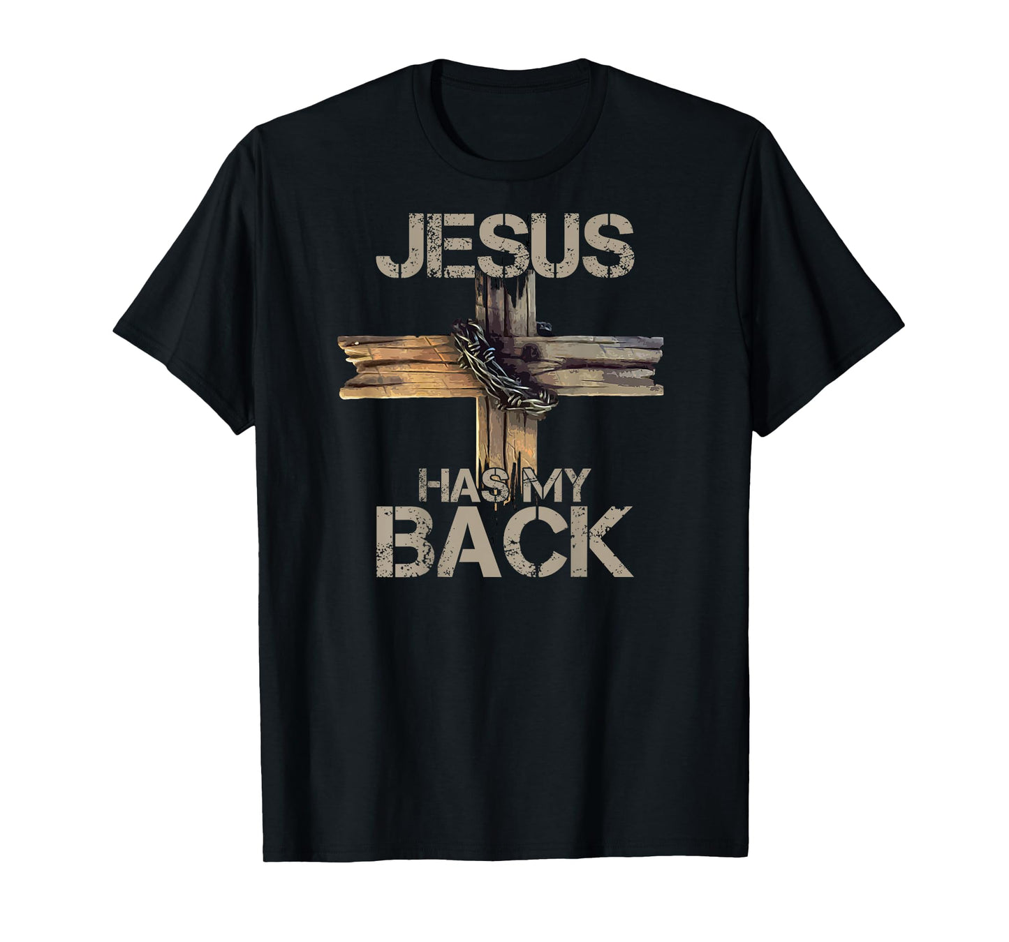 Jesus Has My Back (on back) Christian T-Shirt
