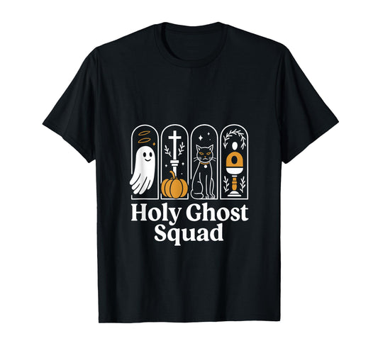 Holy Ghost Squad, Cute Ghost Jesus Christian Halloween Tees T-Shirt