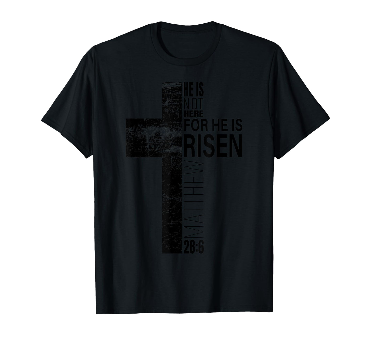 He Is Risen Christian Dad Easter Bible Verse Cross Graphic T-Shirt
