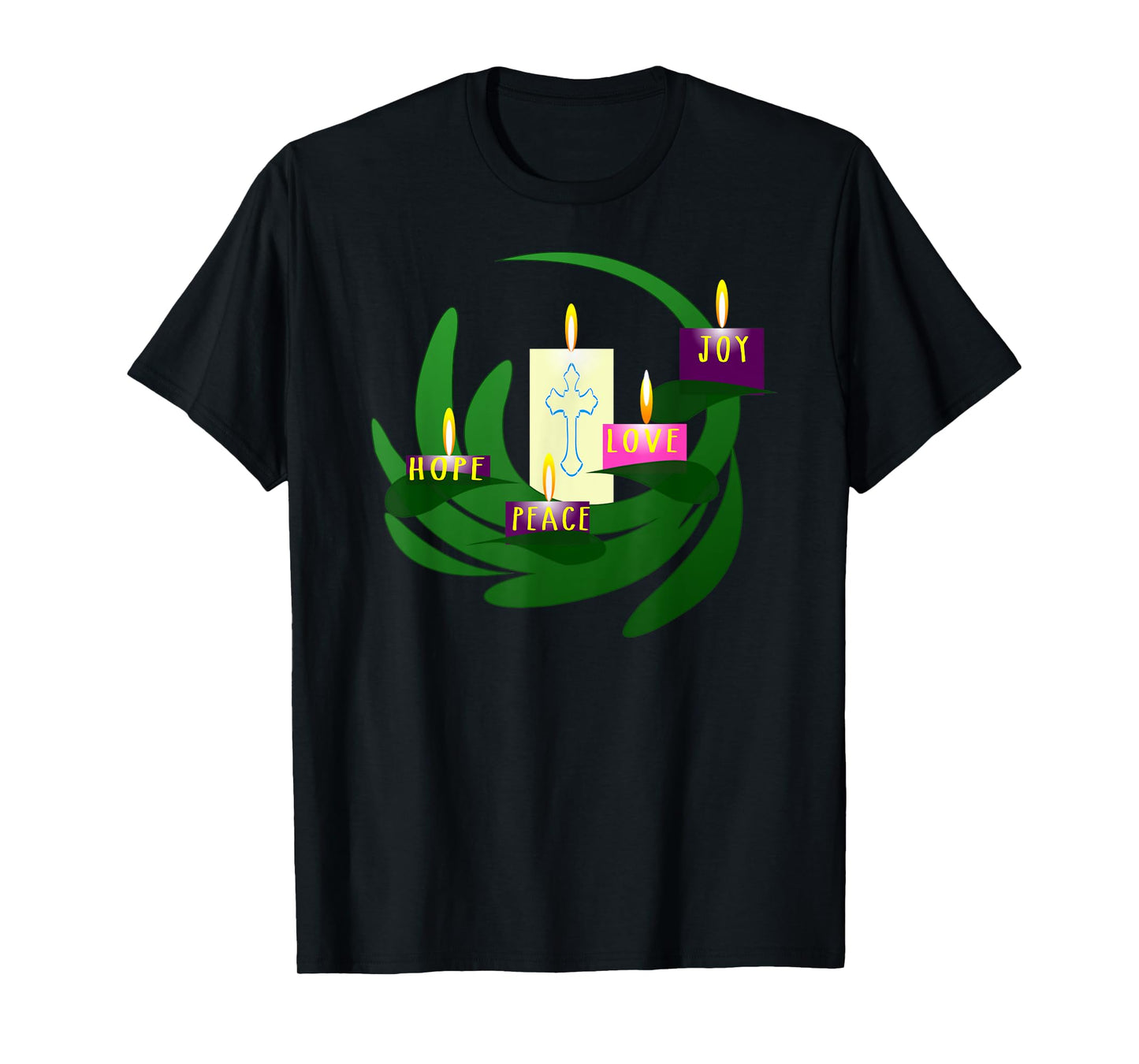Advent Wreath Christmas Candles T Shirt Tee T-Shirt
