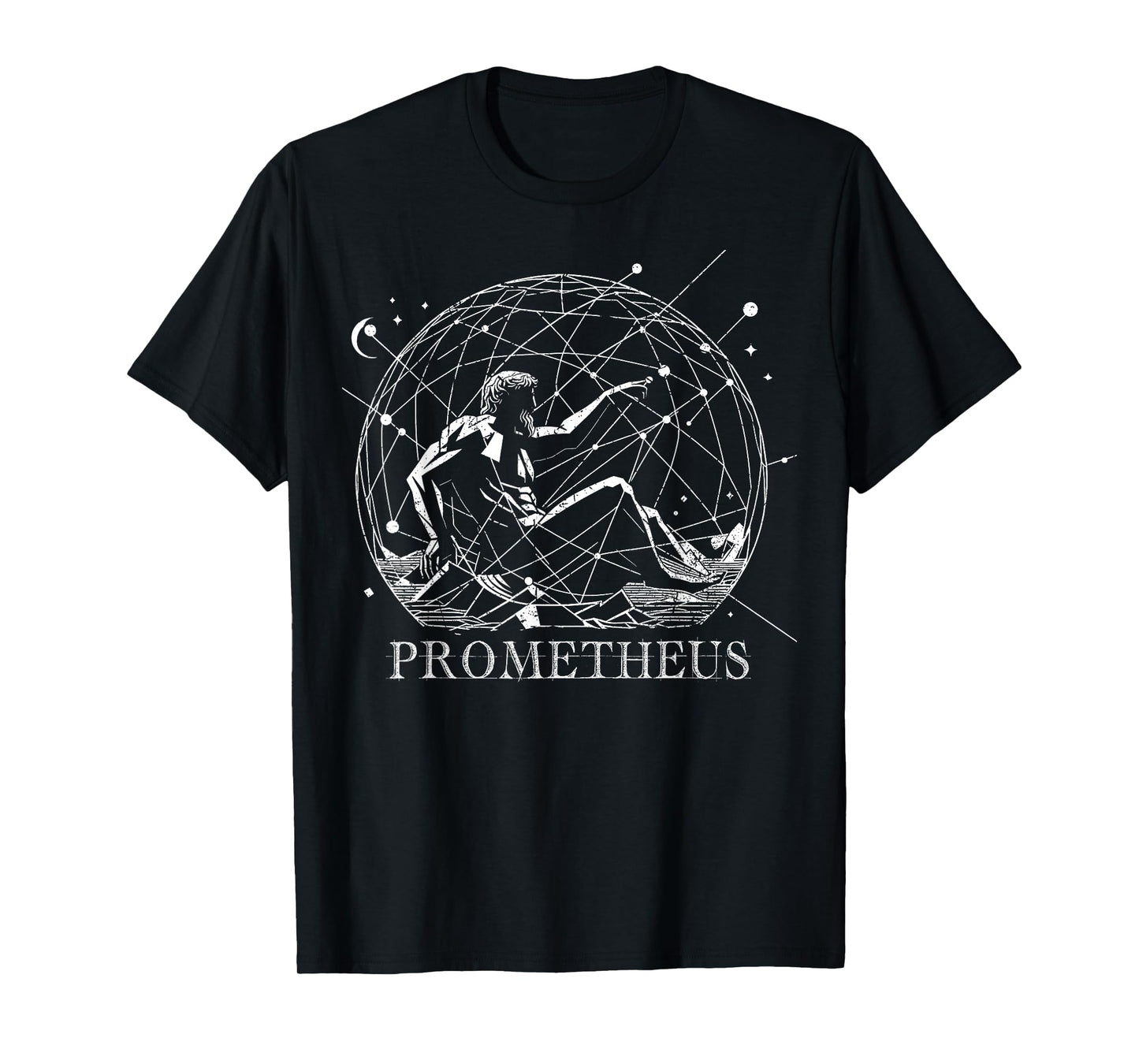 Prometheus Greek mythology, Geometrical Statue Gothic Art T-Shirt