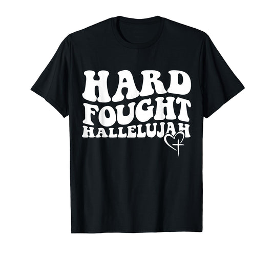Hard Fought Hallelujah Retro Groovy Jesus T-Shirt