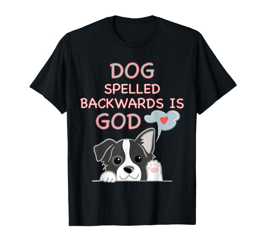 Cute Dog Spelled Backwards Is God Religios Kid Womens T-Shirt