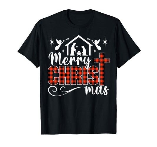 Merry Christ Mas Christian Christmas Jesus Christmas Family T-Shirt