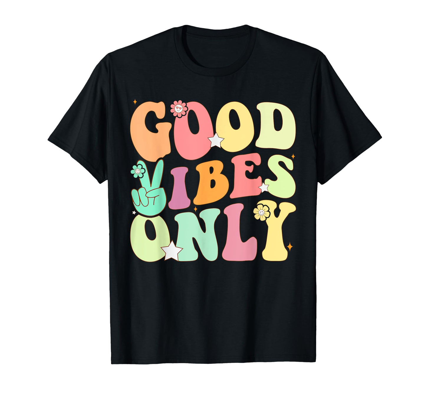 Funny Groovy Good Vibes Only Summer Vacation Positive Mind T-Shirt