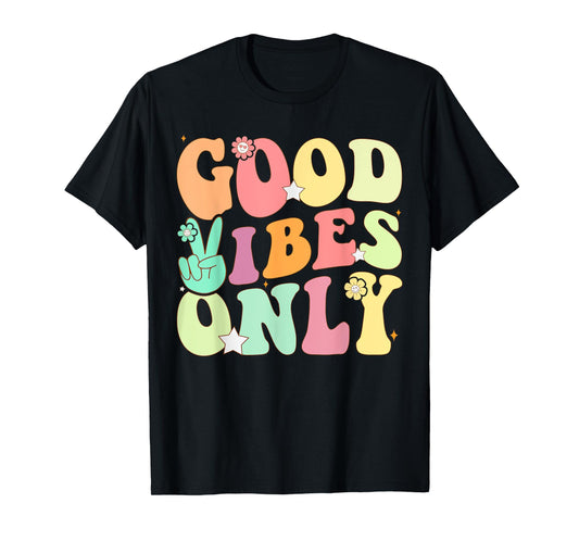Funny Groovy Good Vibes Only Summer Vacation Positive Mind T-Shirt