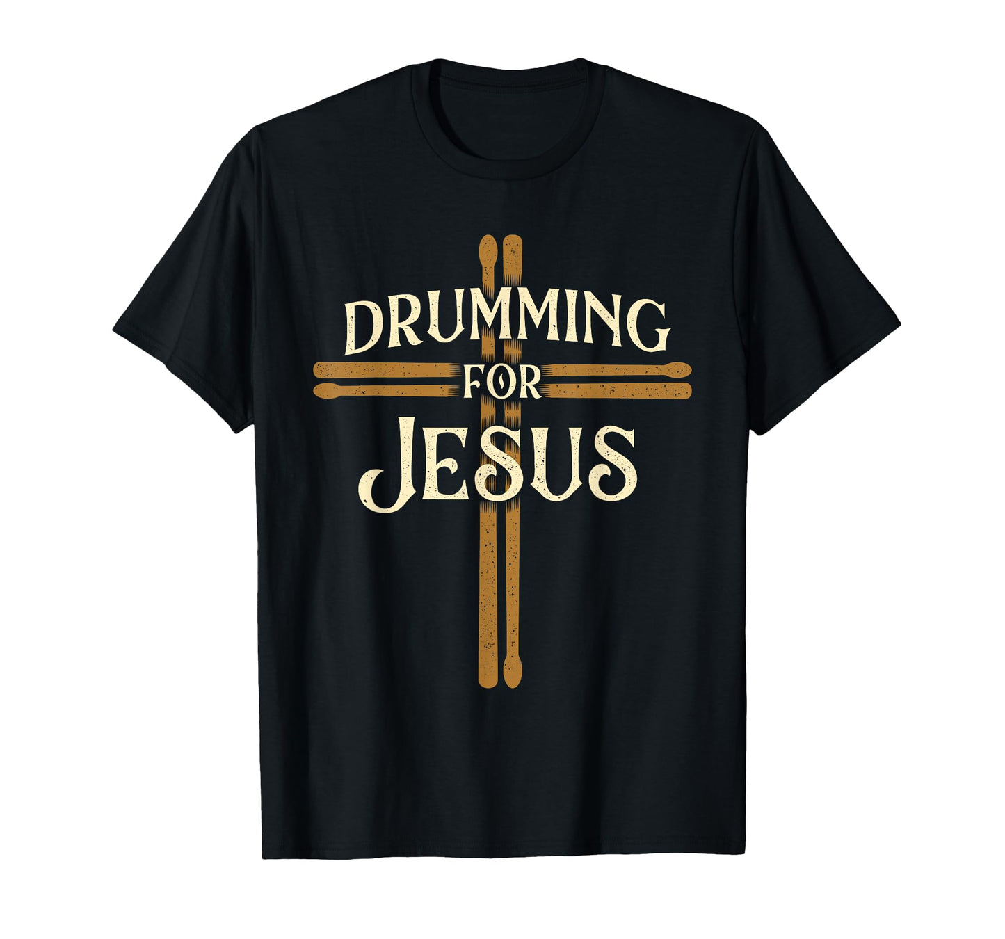 Funny Drumming Shirts - Drumming For Jesus - Christian Drummer Percussionist Drums T-Shirt - Black - Small - Unisex-Adults - Short Sleeve - Classic Fit - Cotton 50%, Polyester 50%