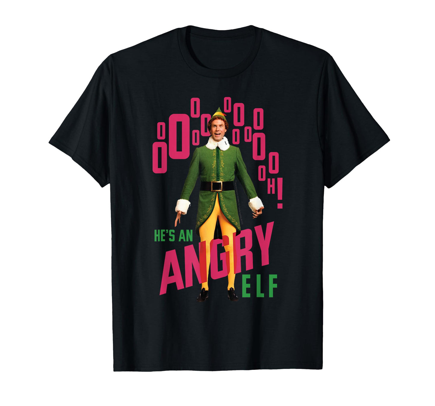 Elf Buddy He's An Angry Elf Quote Christmas T-Shirt