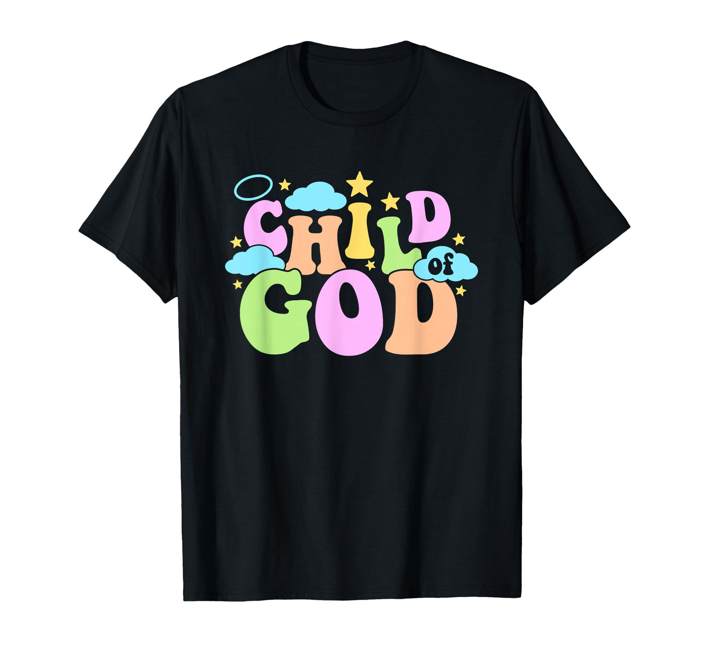 Cute Groovy Pastel Child of God Faith Saying T-Shirt