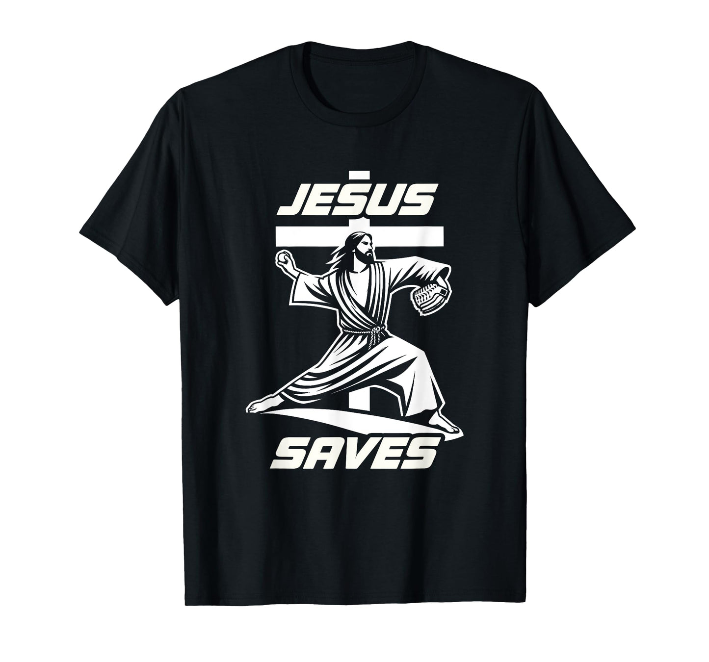 Baseball Christian Pitcher Christ Jesus Saves Baseball Lover T-Shirt
