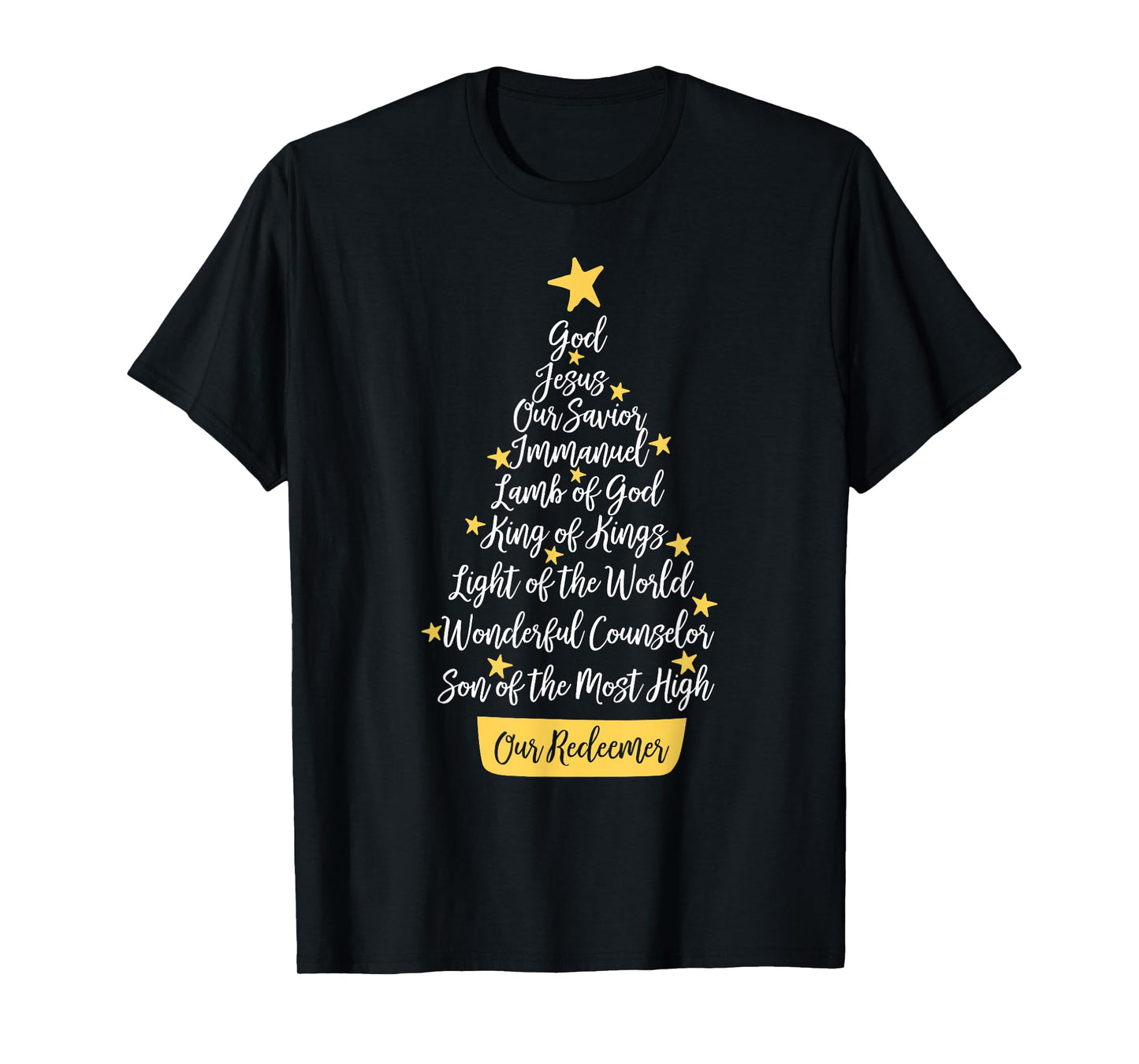Jesus Christian Our Redeemer Xmas Tree Christmas Holiday T-Shirt